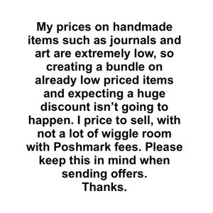 Reminder about handmade journals and art.
